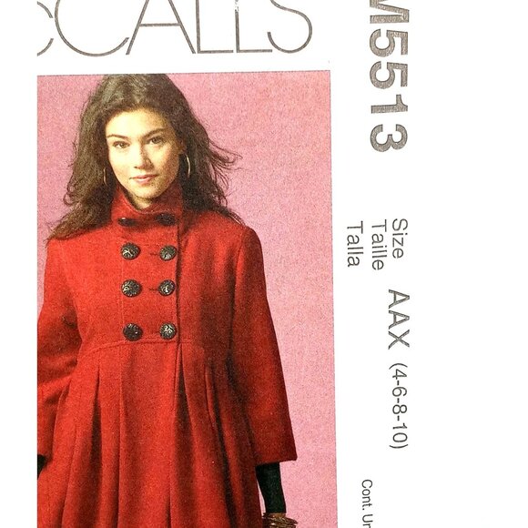 2007 McCalls 5513 Hillary Duff Coat Sewing Pattern AAX Uncut City Chic - Picture 2 of 5